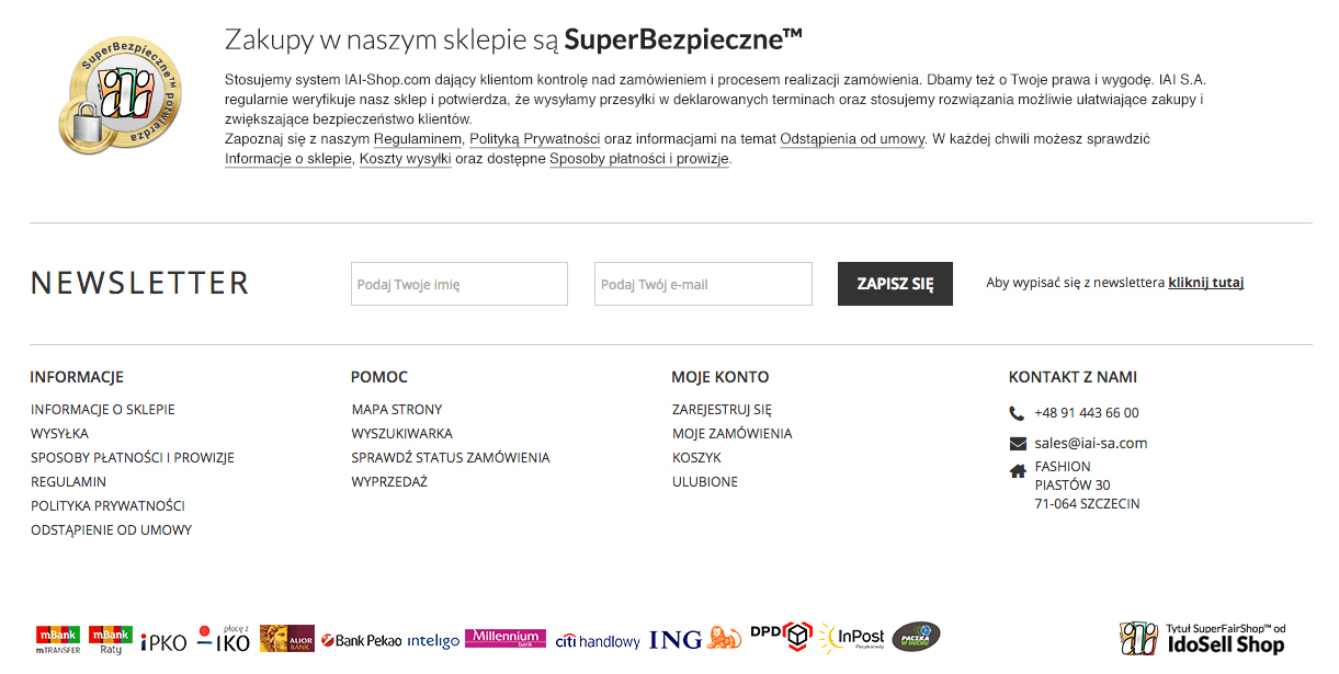 Wyro?z?nienie SuperFair.Shop na stronie sklepu