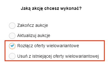 Rozlaczanie aukcji wielowarianatowych - Rozlaczanie aukcji wielowarianatowych