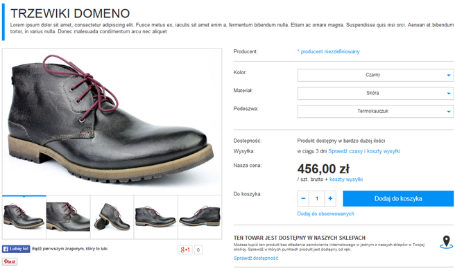 Buty robione na zamówienie - przykład wykorzystania wielu parametrów różniących.