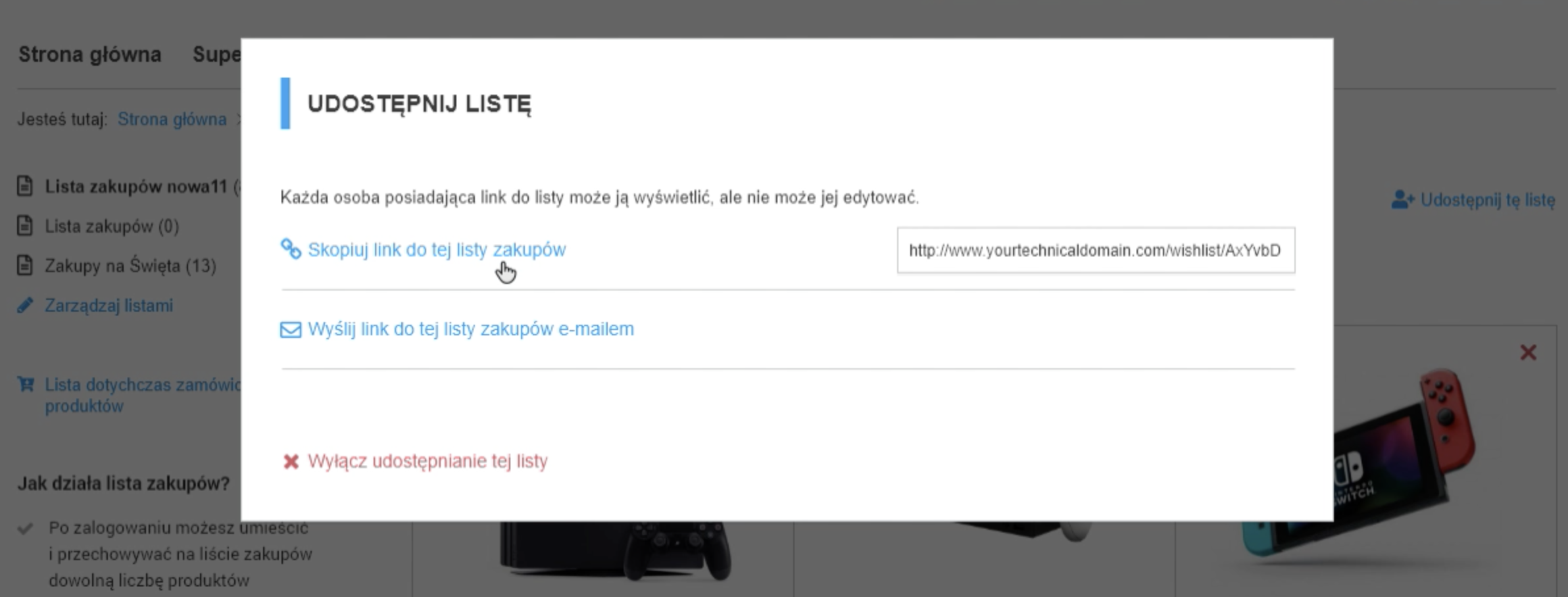 Udostępnianie listy zakupów - Udostępnianie listy zakupów