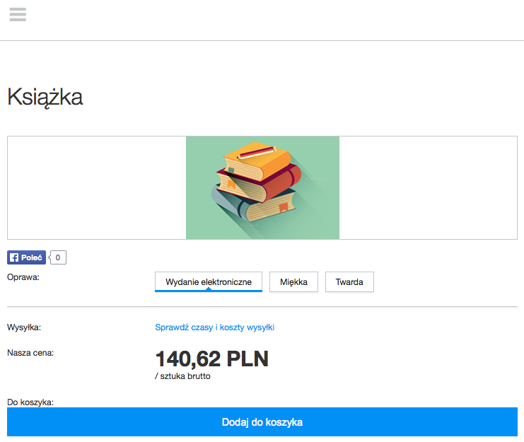 Wersje książki - grupa skłdająca sie z towaru wirtualnego i zwykłych towarów