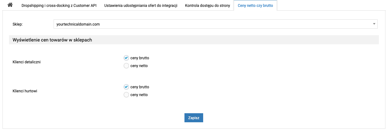 Wyświetlanie cen towarów w sklepach