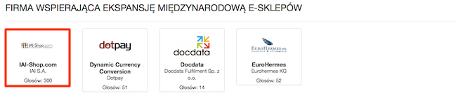 Ekomersy 2015 - oficjalne wyniki głosowania Internautów
