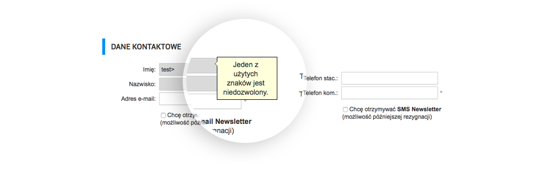 Zabezpieczenie formularza rejestracji w sklepie
