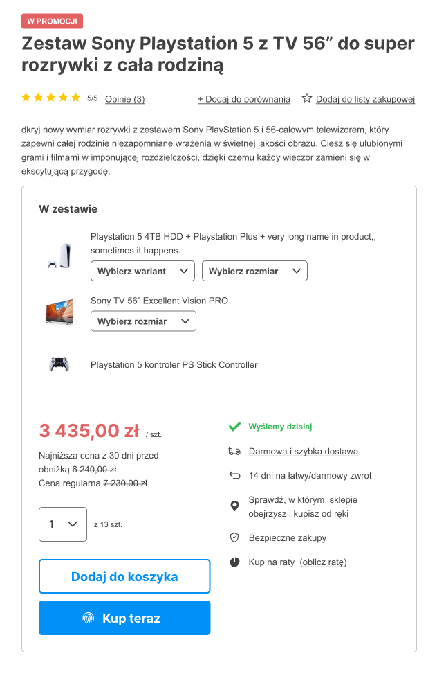 Zmiany w szablonach STANDARD i lepsza ekspozycja informacji o obniżce cen