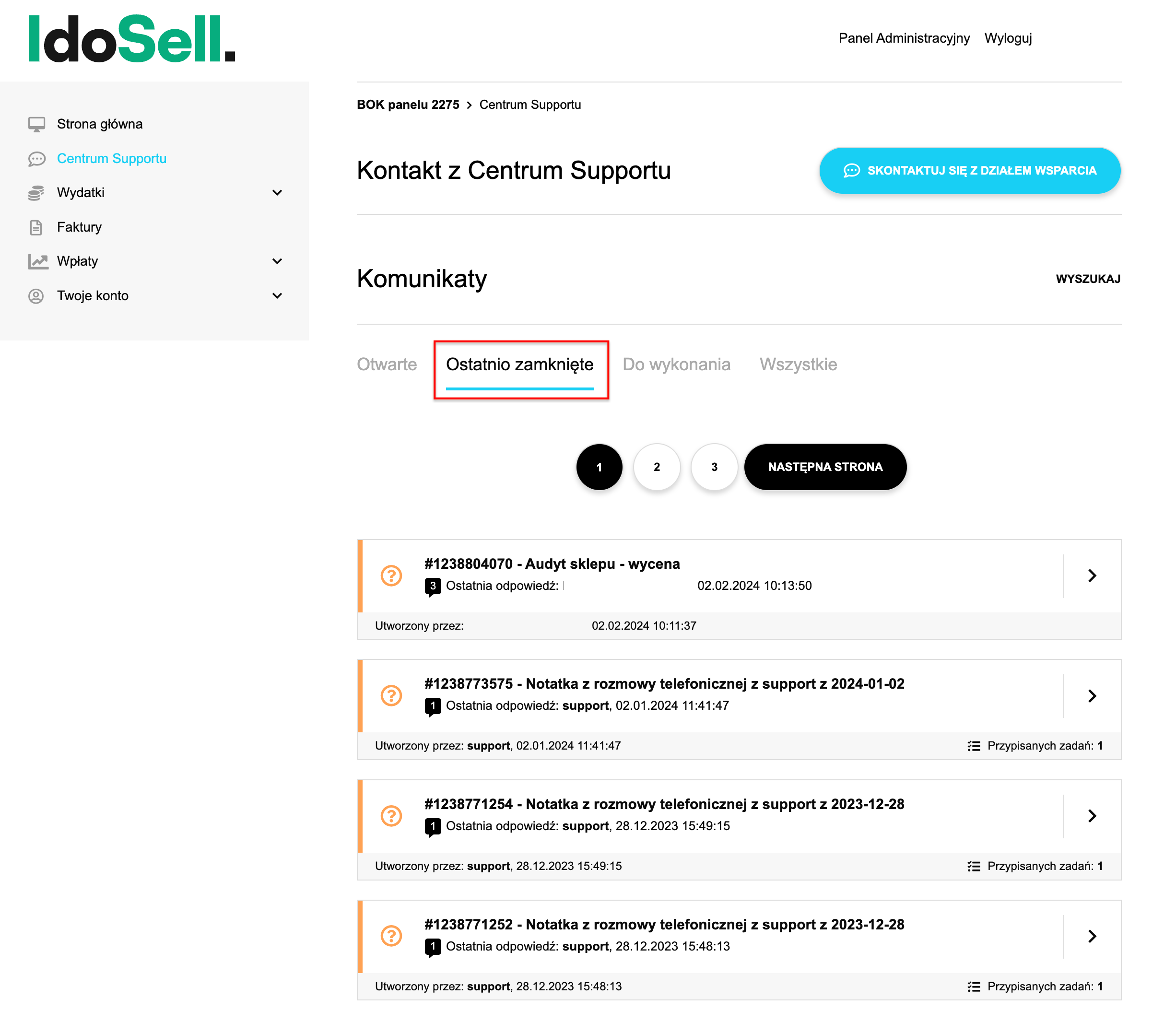 Zmiany w systemie komunikatów w panelu IdoSell