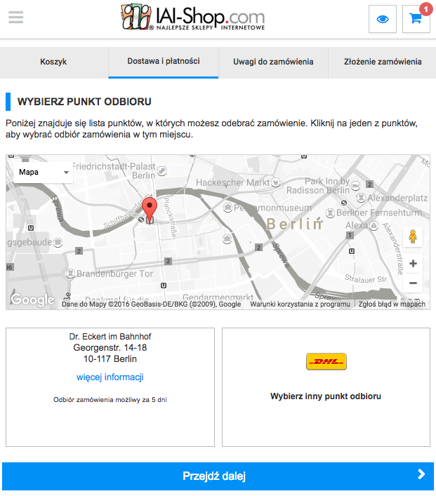 Niemiecki DHL Parcelshop - odbiór w packstation