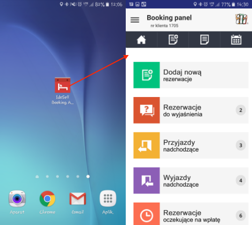 skrót do aplikacji webowej w postaci ikony na pulpicie urządzenia mobilnego