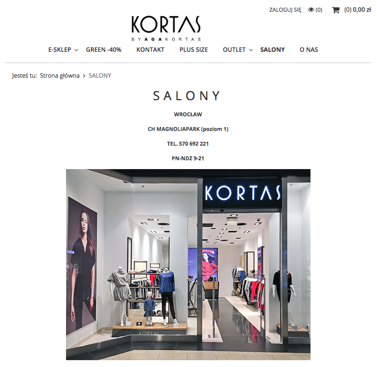 prezentacja salonów stacjonarnych Kortas.pl