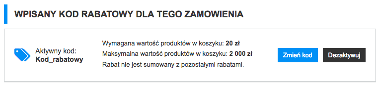 Prezentacja kodu rabatowego w sklepie