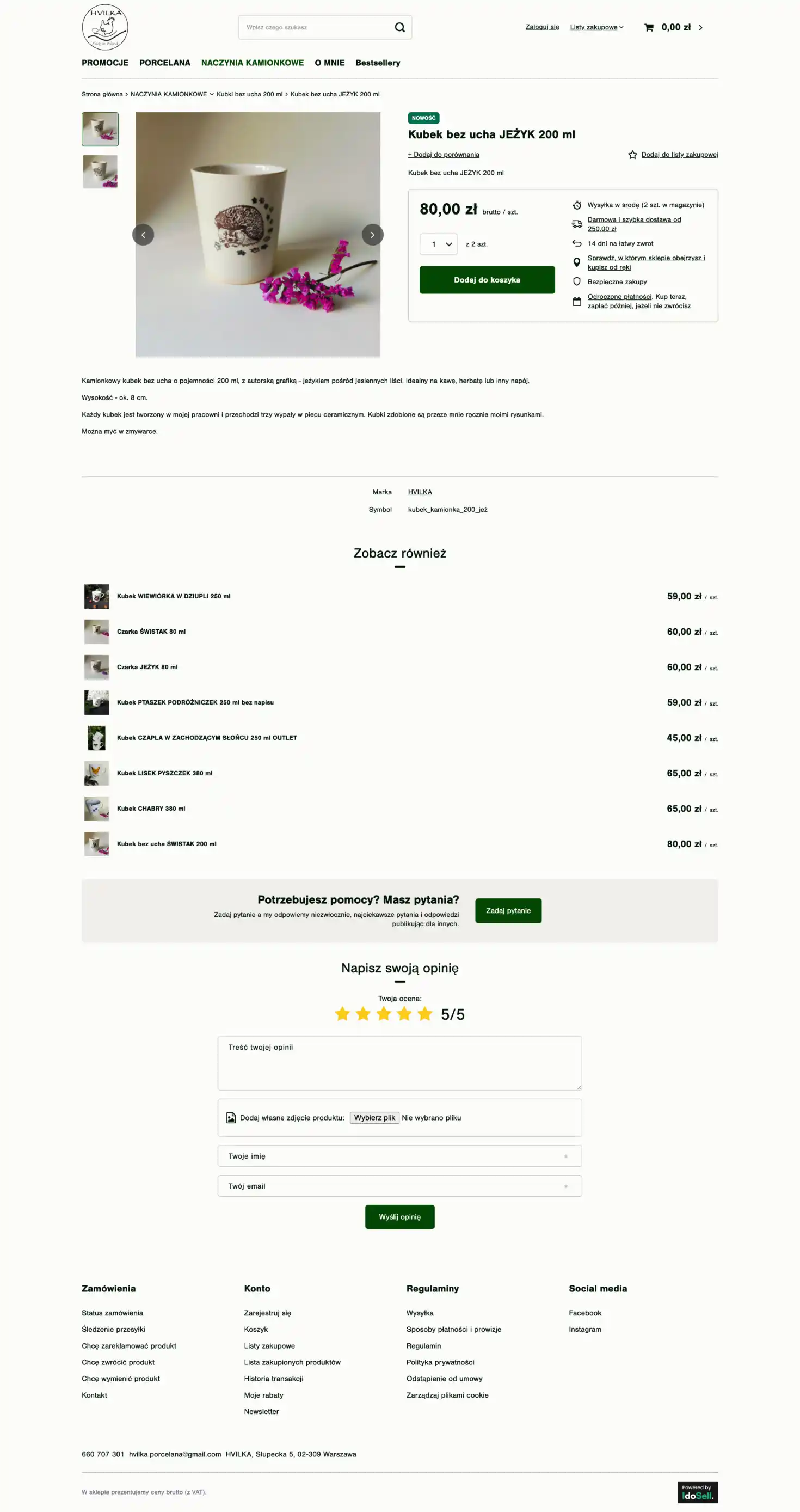 hvilka.pl Karta towaru