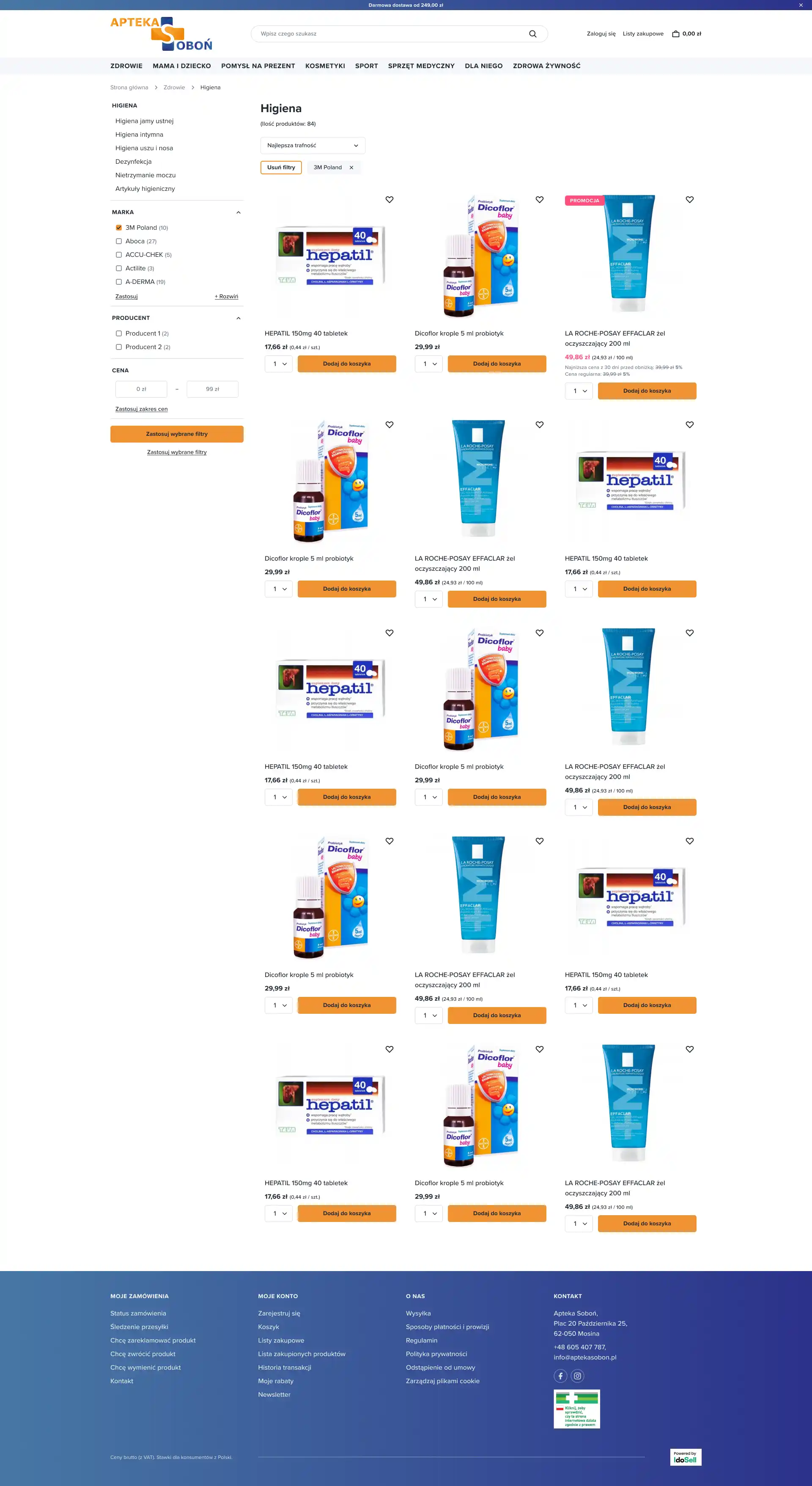 aptekasobon.pl Lista towarów