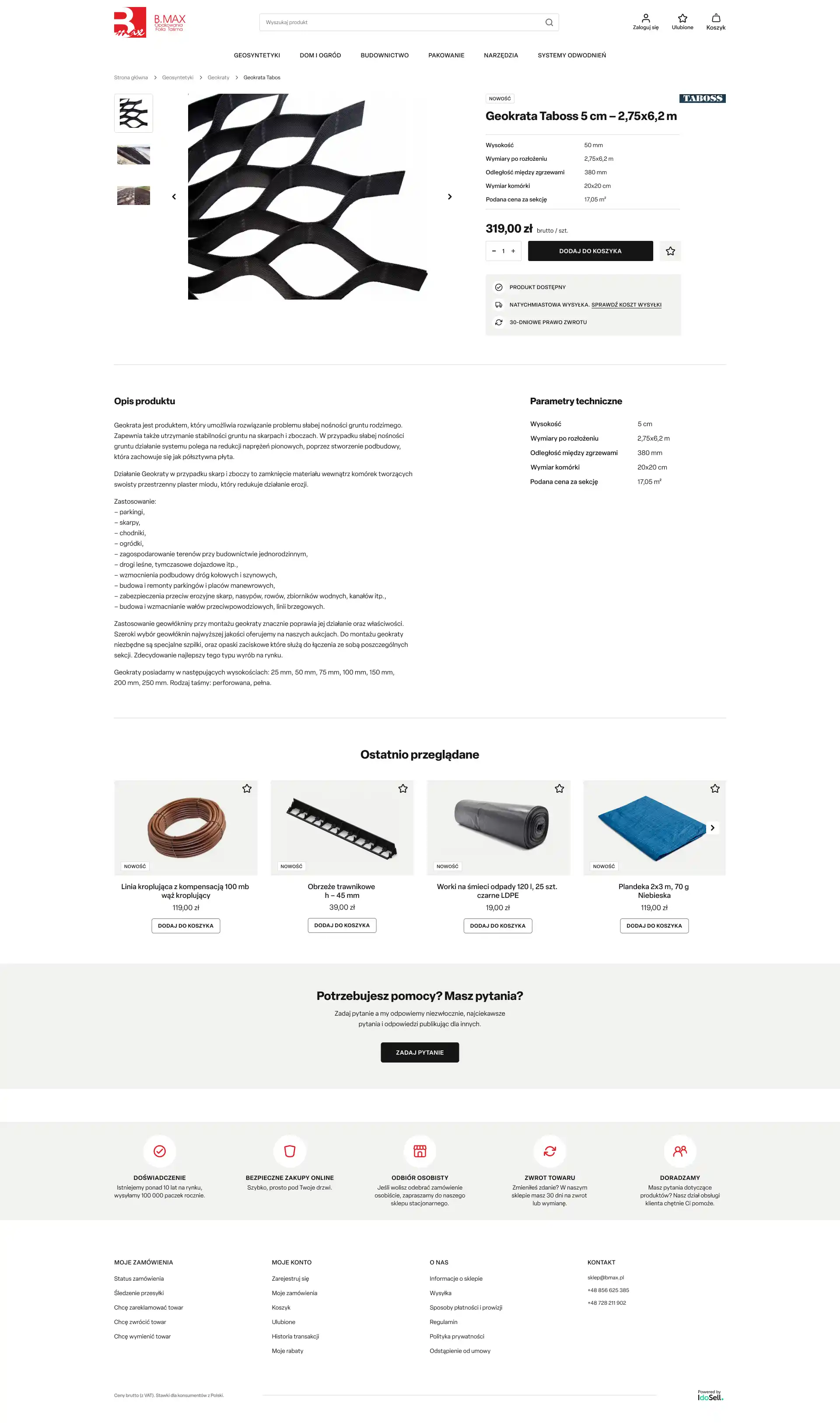 BMAX.pl Karta towaru