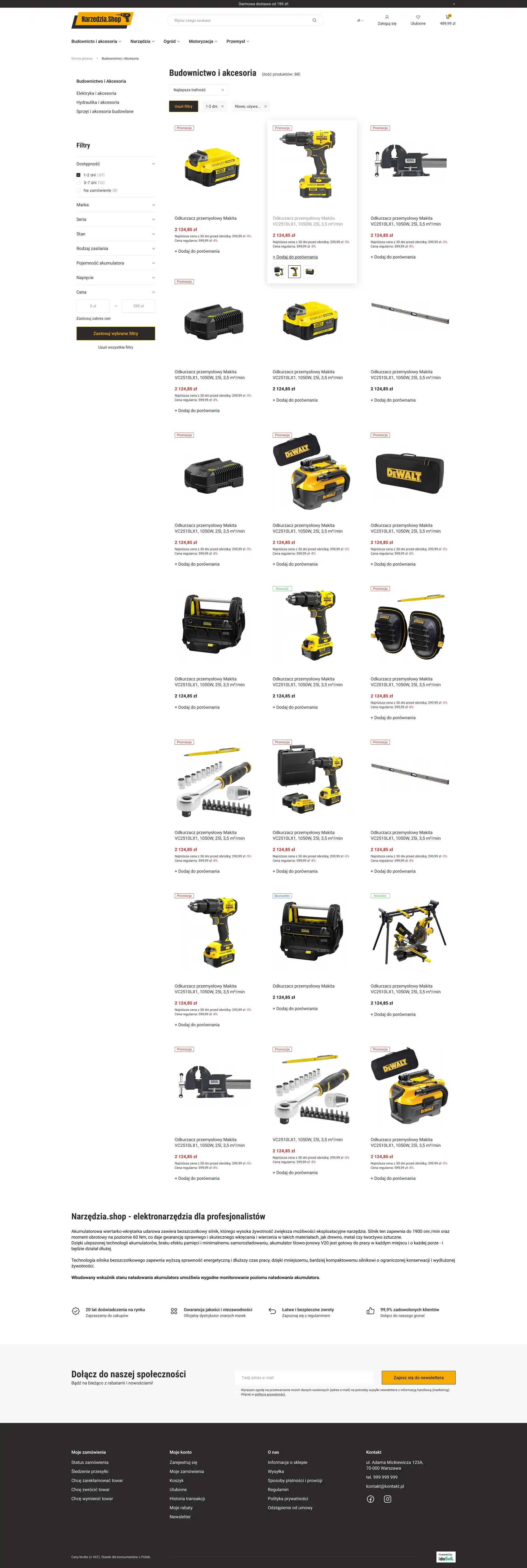 narzedzia.shop Lista towarów