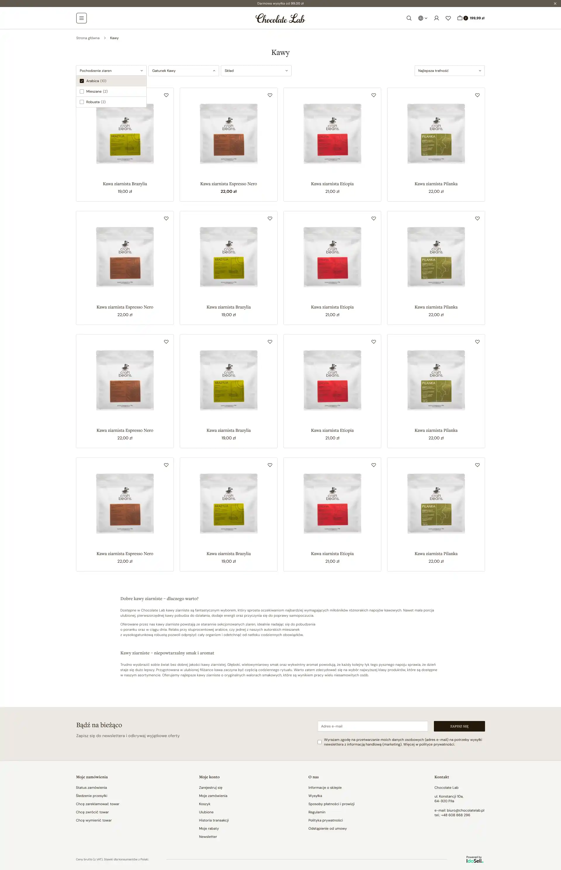 chocolatelab.pl Lista towarów