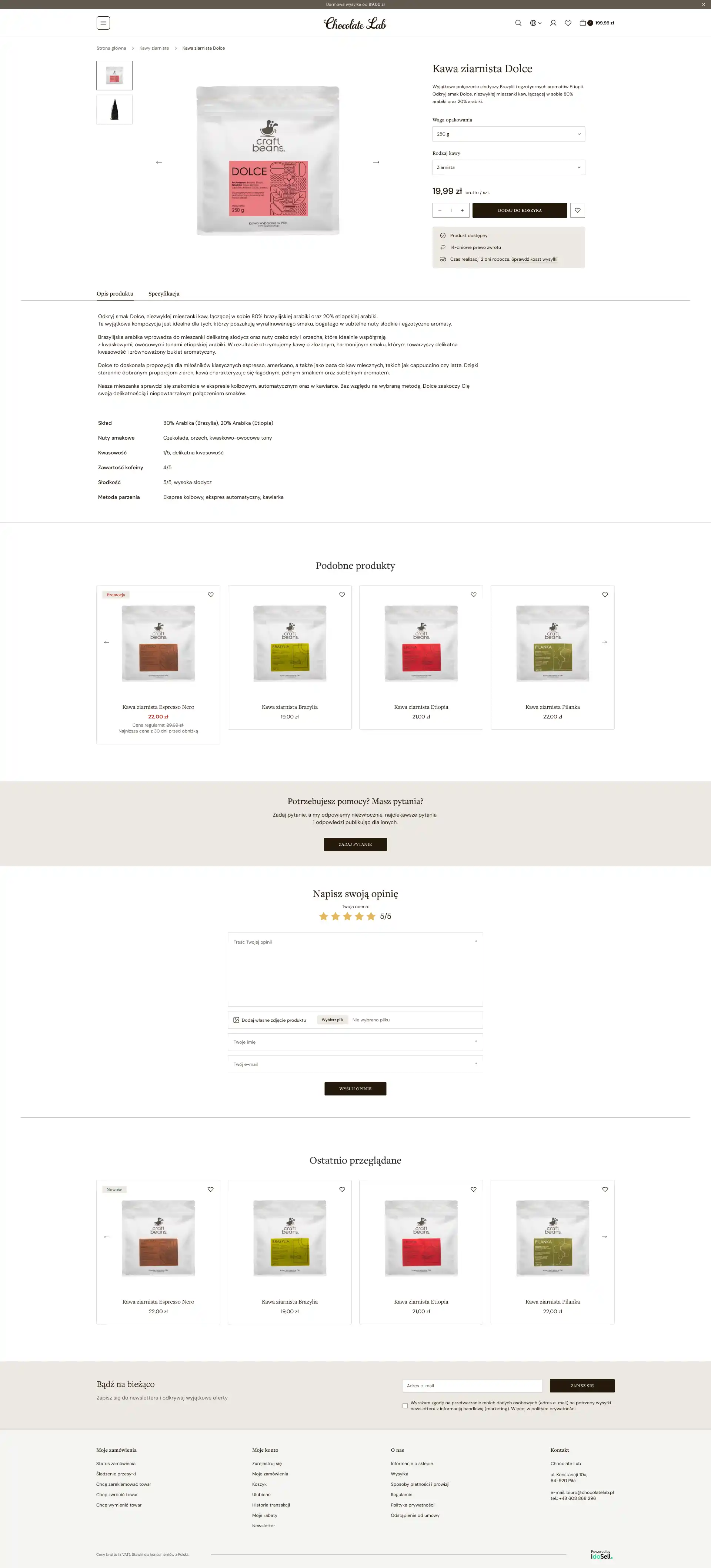 chocolatelab.pl Karta towaru