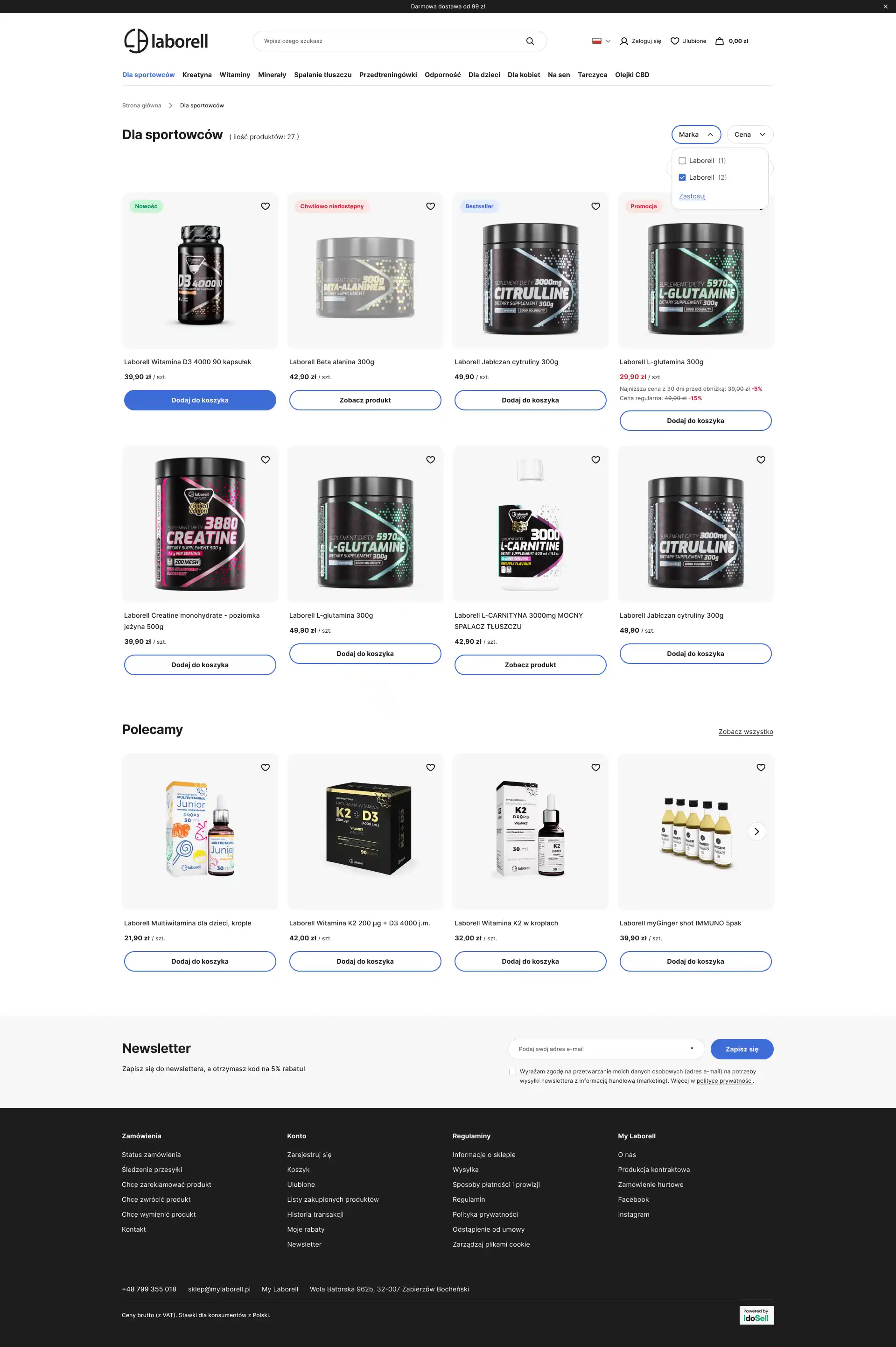 mylaborell.pl Lista towarów