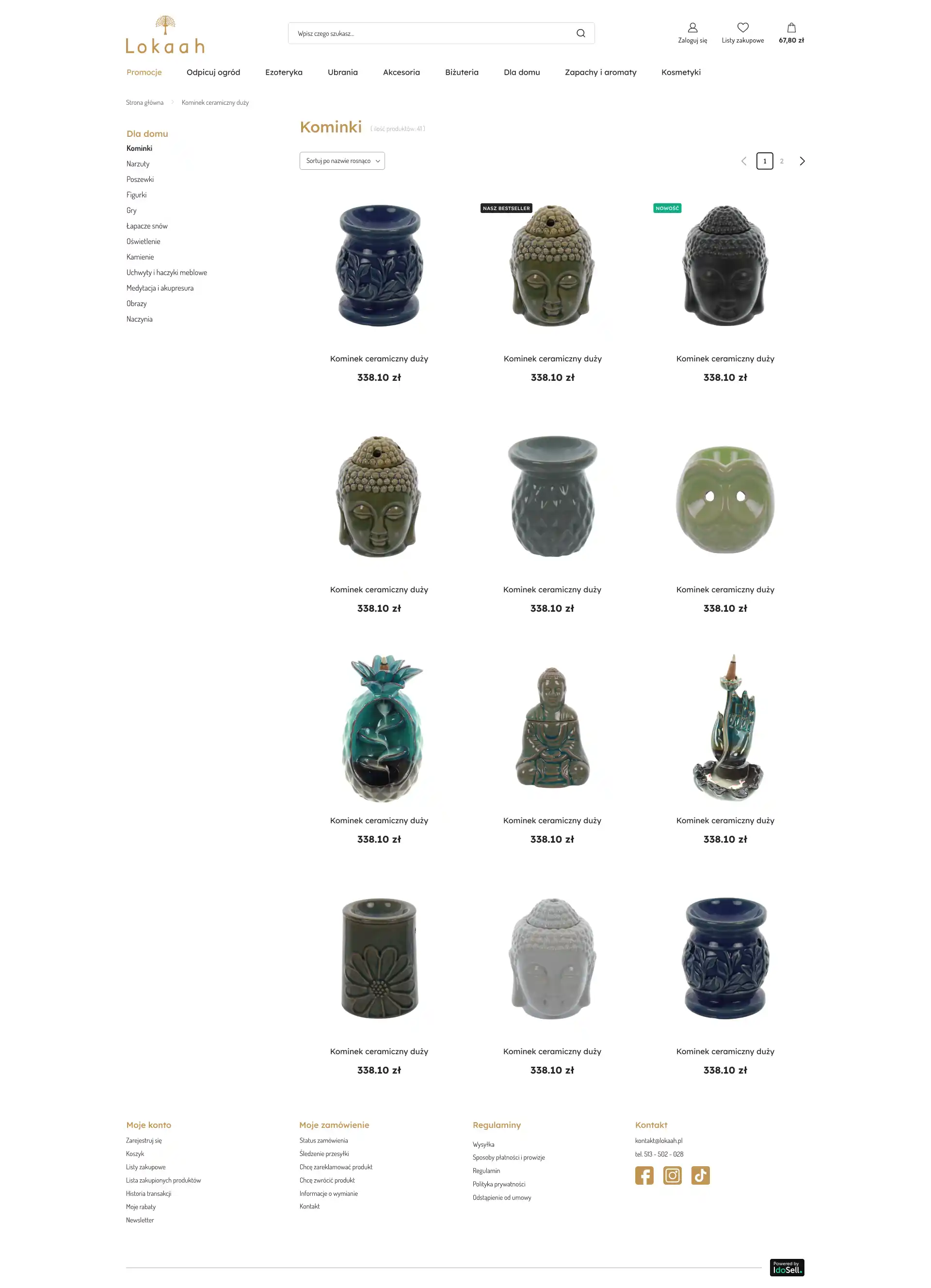 lokaah.pl Lista towarów