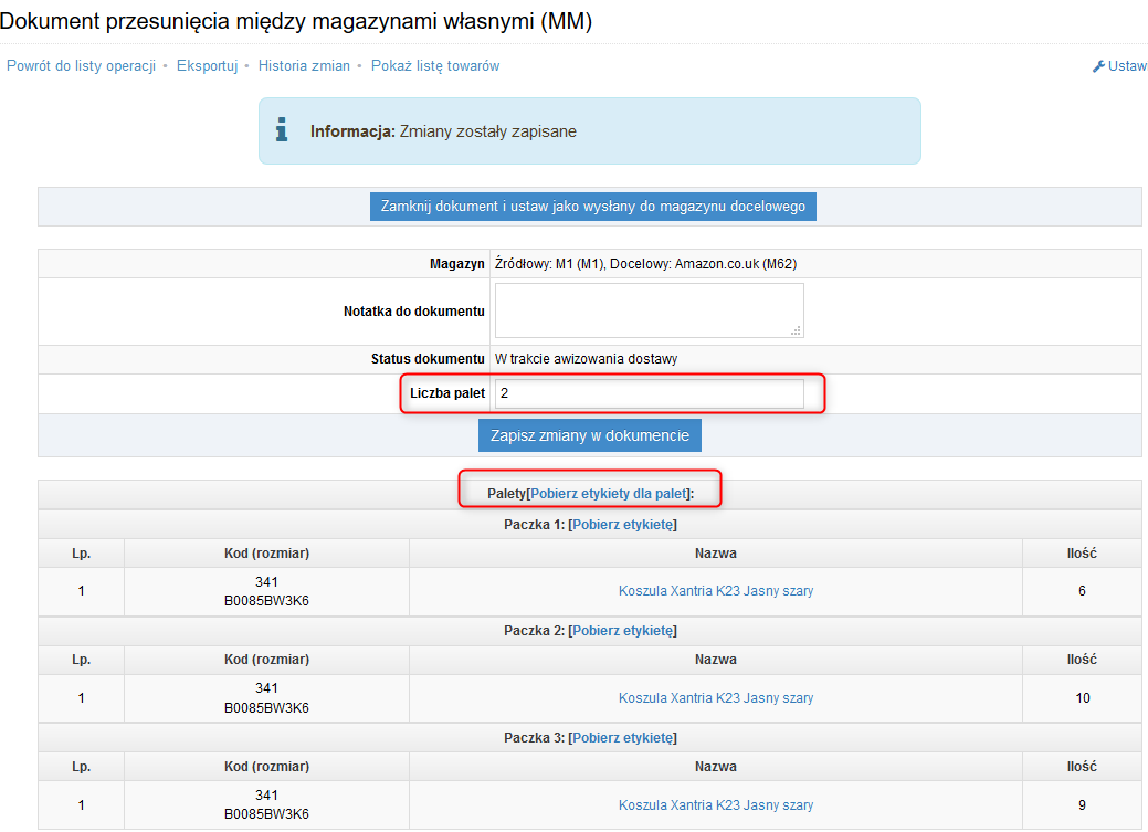 Generowanie etykiet do palet - Integracja, Amazon FBA, IdoSell, Fulfillment