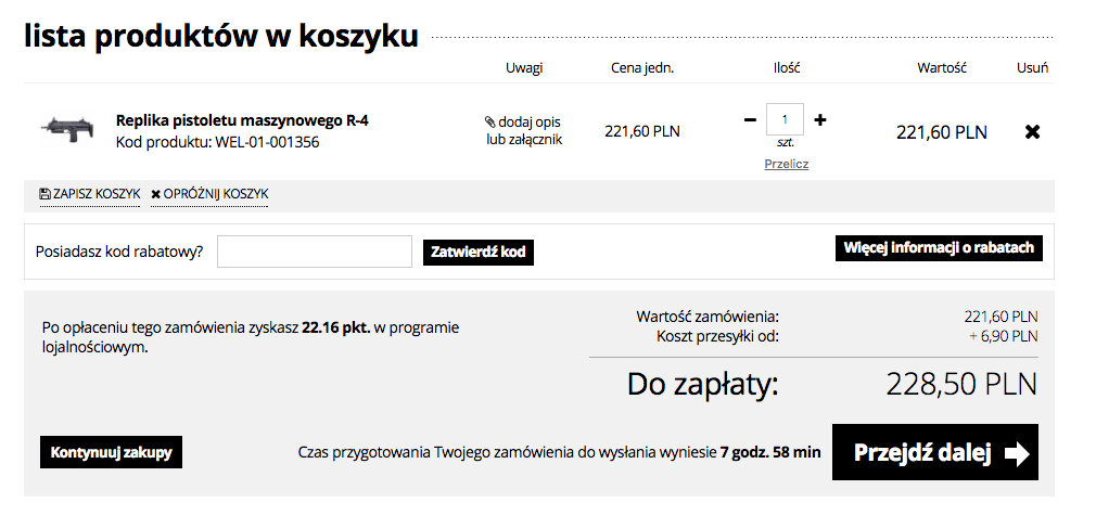 Kod rabatowy w koszyku - IdoSell Shop