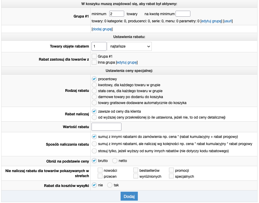 Konfiguracja oferty specjalnej w panelu IdoSell Shop