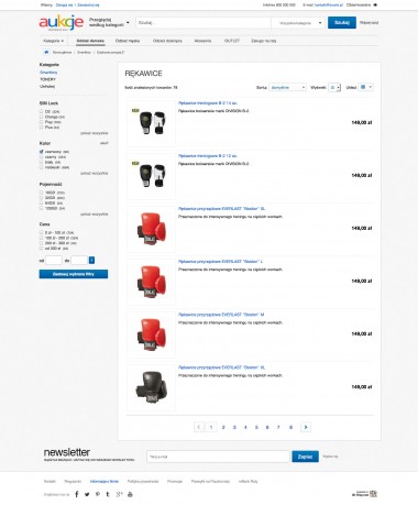 Maska Ebay pozwala na przeglądanie produktów w dwóch różnych stylach prezentacji produktów. Drugi z nich to układ ?Listy?.