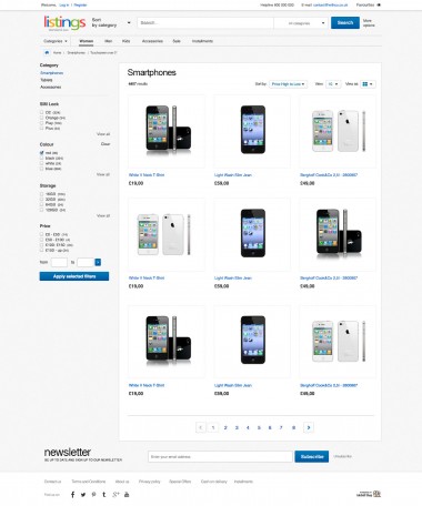 eBay shop front enables browsing the products in two styles of product presentation. The first one is a tile arrangment.