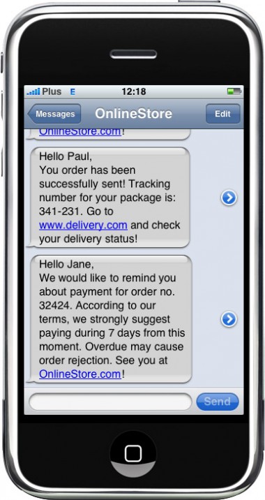 SMS notification - Thanks to messages templates, shop will automatically send texts to Your clients