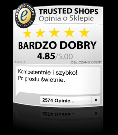 trusted-shops-widget-pl - Jeden z tematów i przykładowy wygląd widgetu z zaufanymi opiniami Trusted Shops