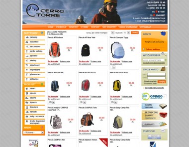 cerrotorre-screen20090728 - Wygląd sklepu CerroTorre.pl w lipcu 2009r.